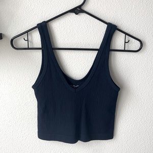Navy Cropped Tank